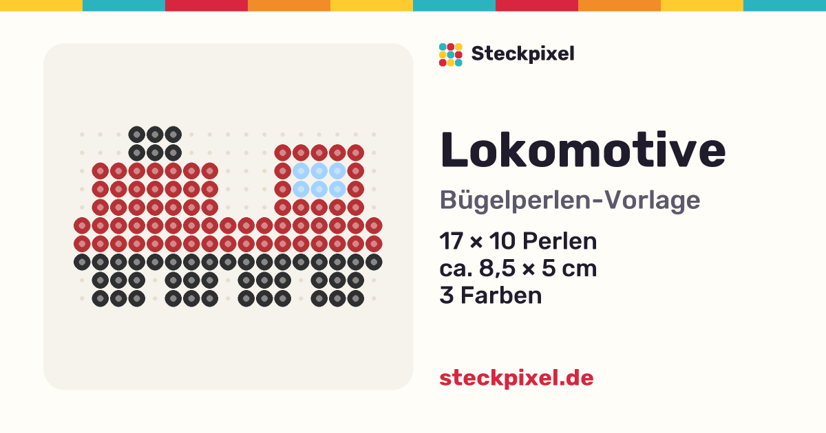 Bügelperlen-Vorlage Lokomotive