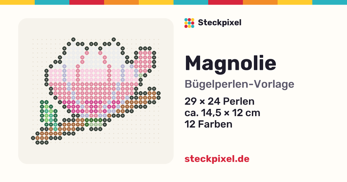 Bügelperlen-Vorlage Magnolie