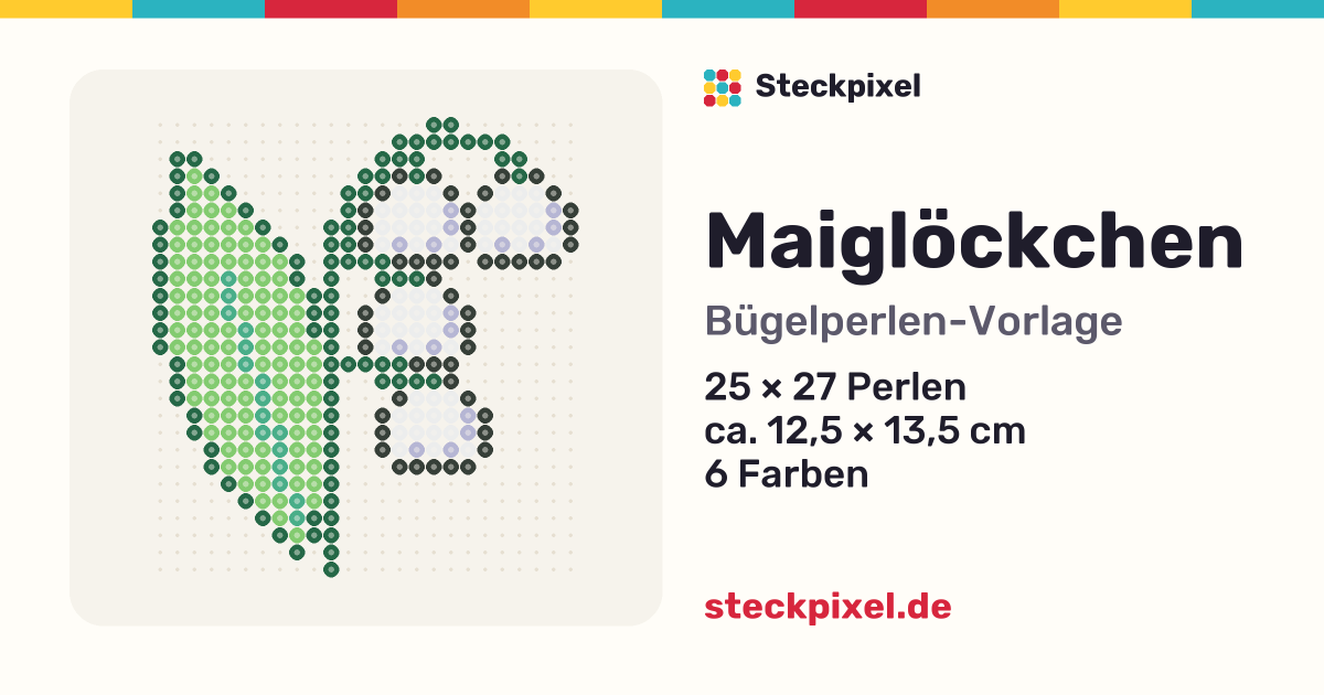 Bügelperlen-Vorlage Maiglöckchen