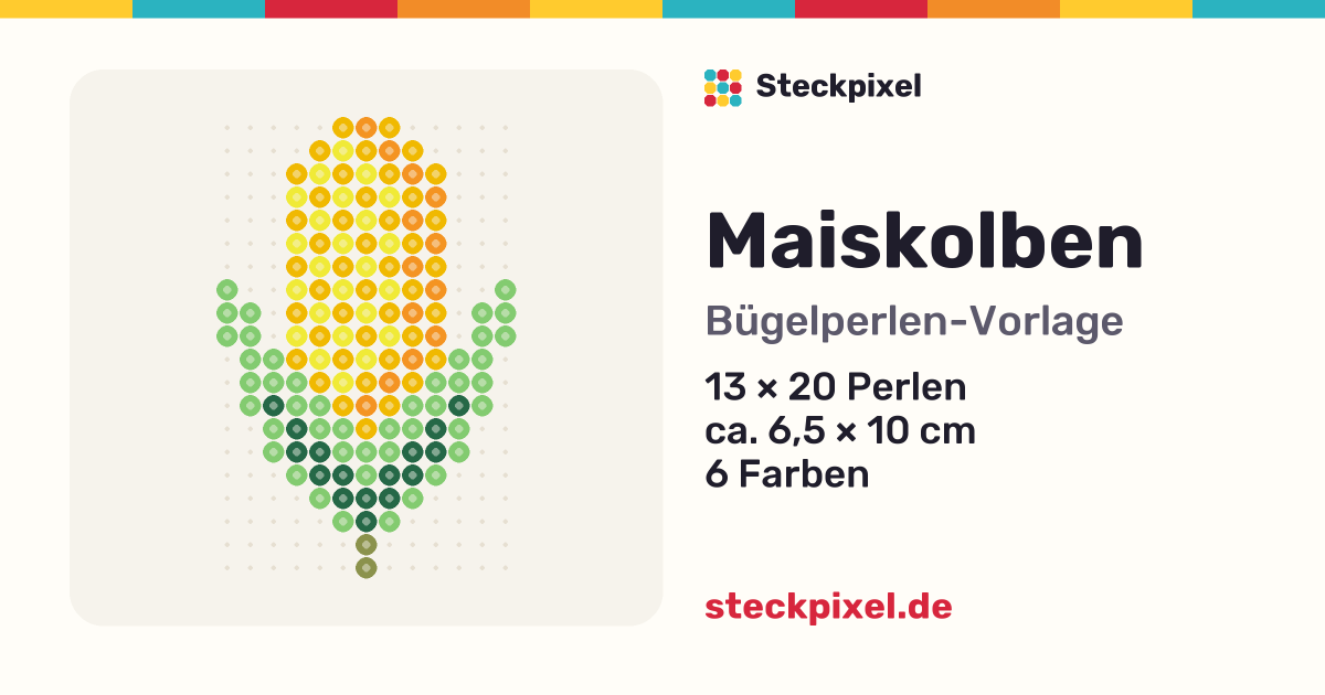 Bügelperlen-Vorlage Maiskolben