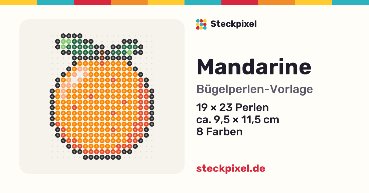 Bügelperlen-Vorlage Mandarine