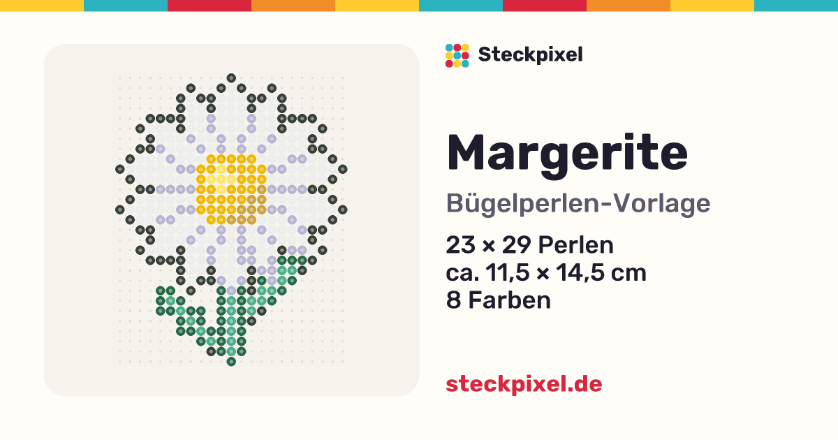 Bügelperlen-Vorlage Margerite