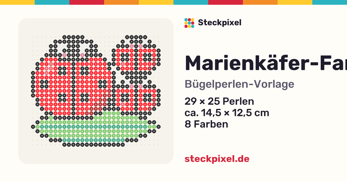 Bügelperlen-Vorlage Marienkäfer-Familie