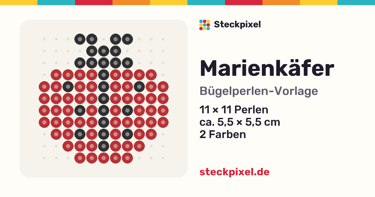 Bügelperlen-Vorlage Marienkäfer