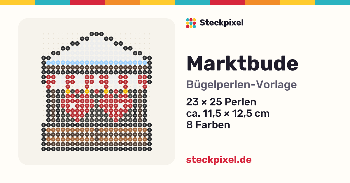 Bügelperlen-Vorlage Marktbude