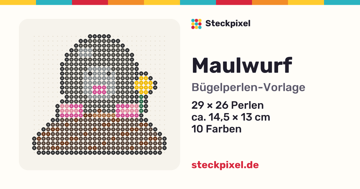 Bügelperlen-Vorlage Maulwurf