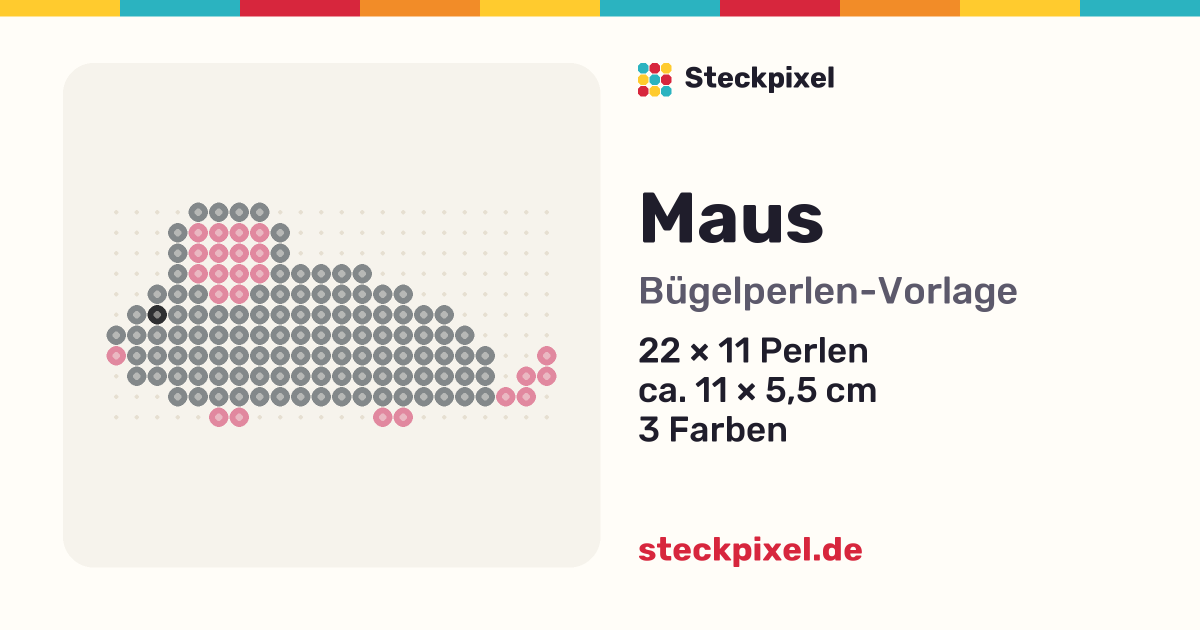 Bügelperlen-Vorlage Maus