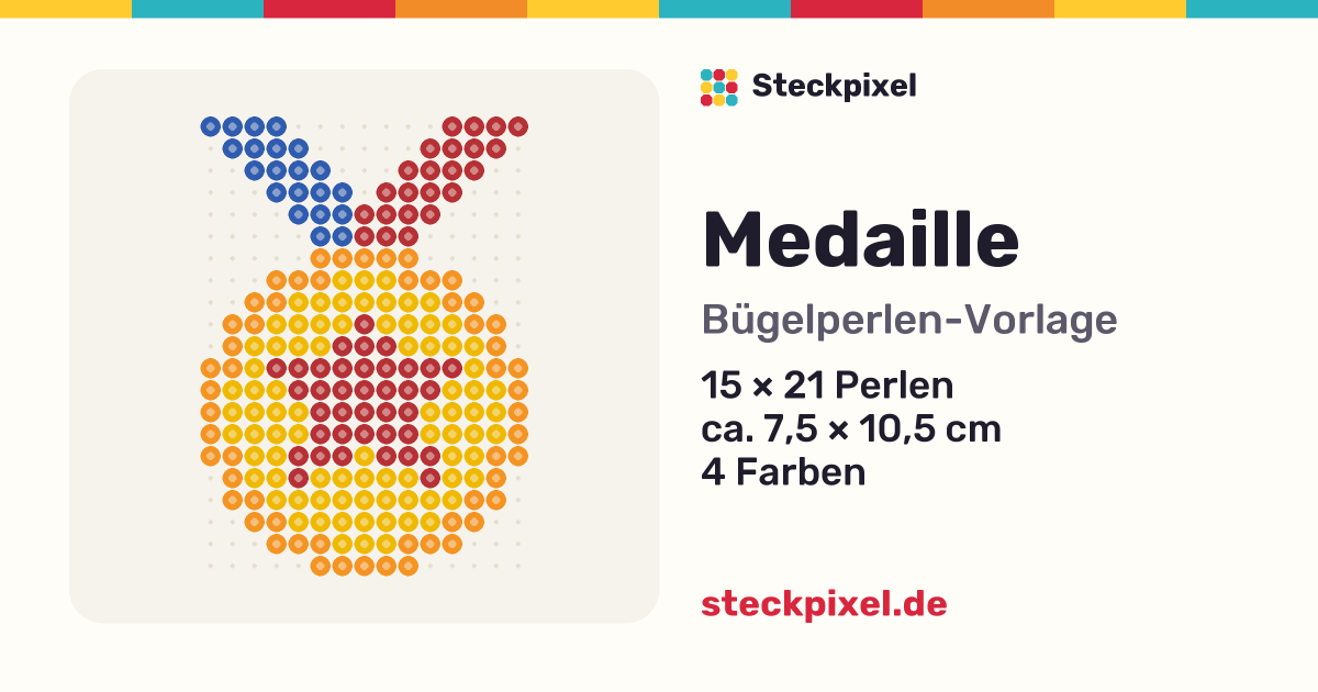 Bügelperlen-Vorlage Medaille