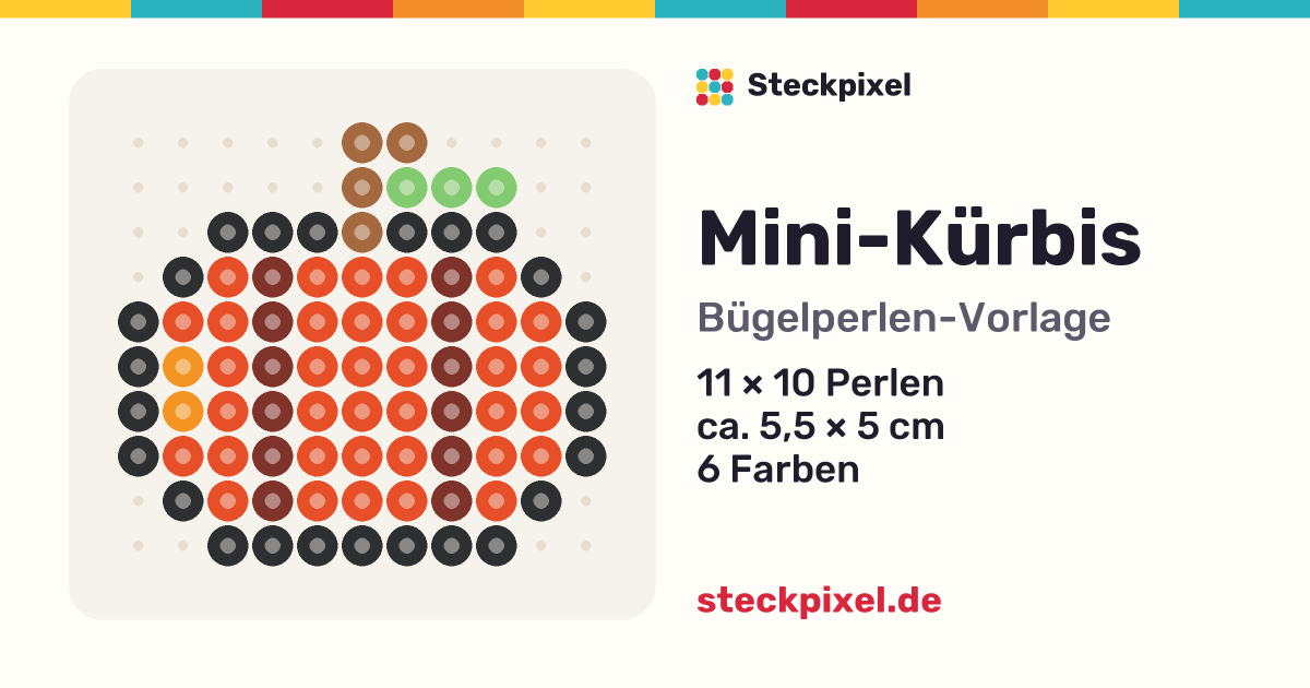 Bügelperlen-Vorlage Mini-Kürbis