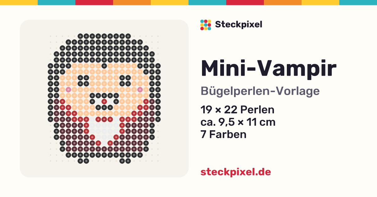 Bügelperlen-Vorlage Mini-Vampir