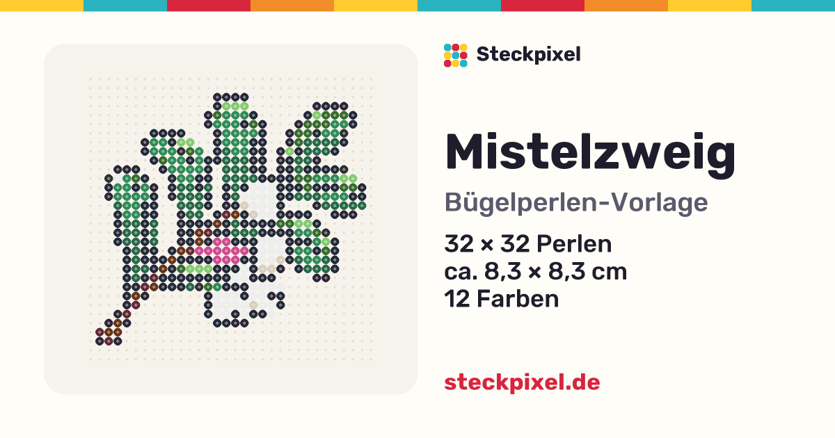 Bügelperlen-Vorlage Mistelzweig