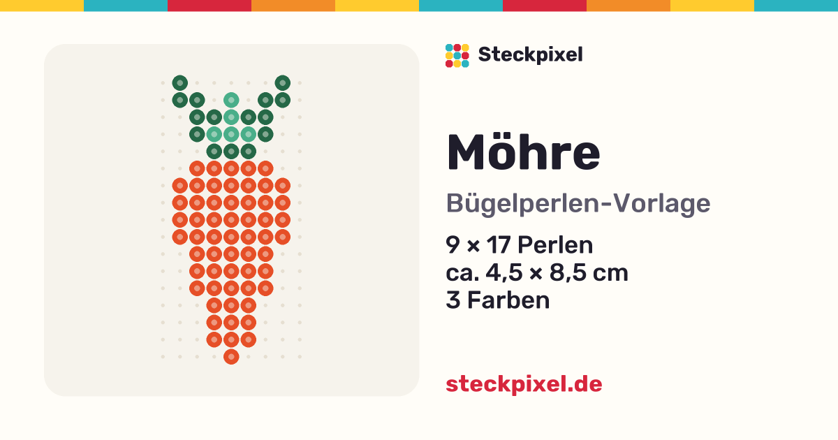 Bügelperlen-Vorlage Möhre