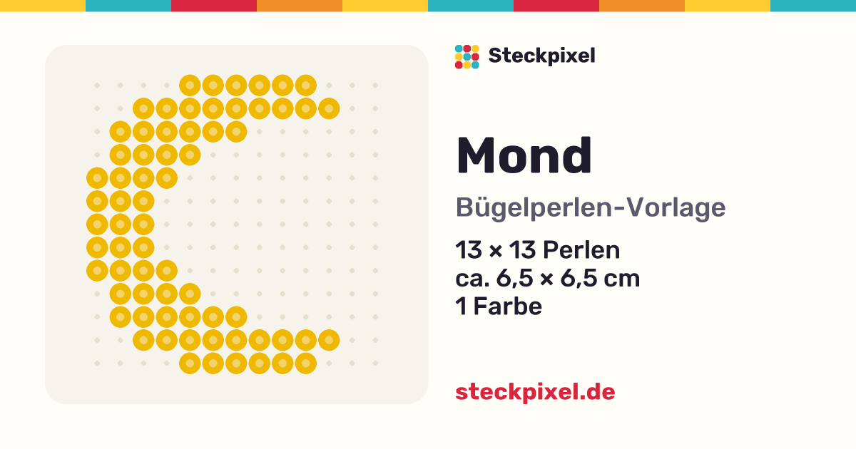 Bügelperlen-Vorlage Mond
