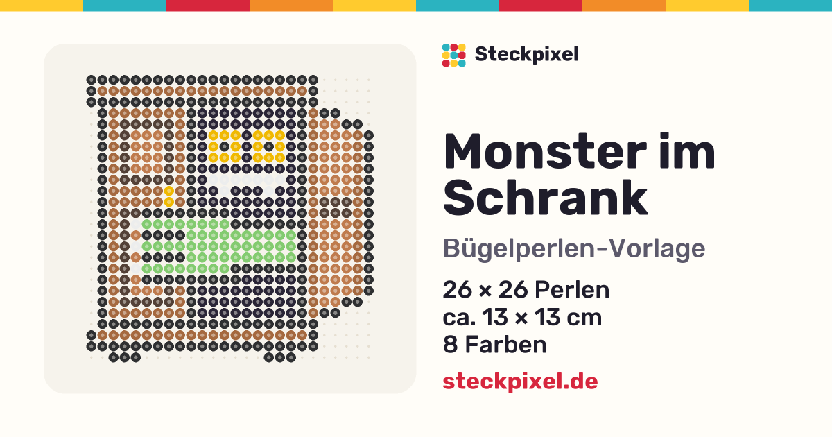 Bügelperlen-Vorlage Monster im Schrank