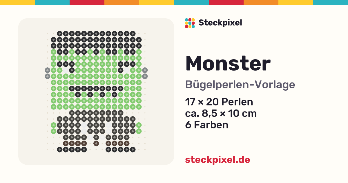 Bügelperlen-Vorlage Monster