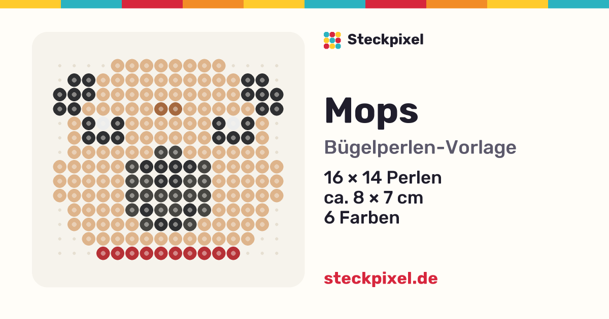 Bügelperlen-Vorlage Mops