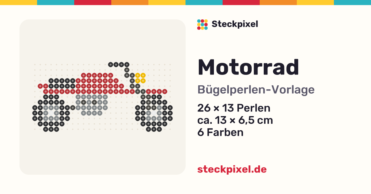 Bügelperlen-Vorlage Motorrad