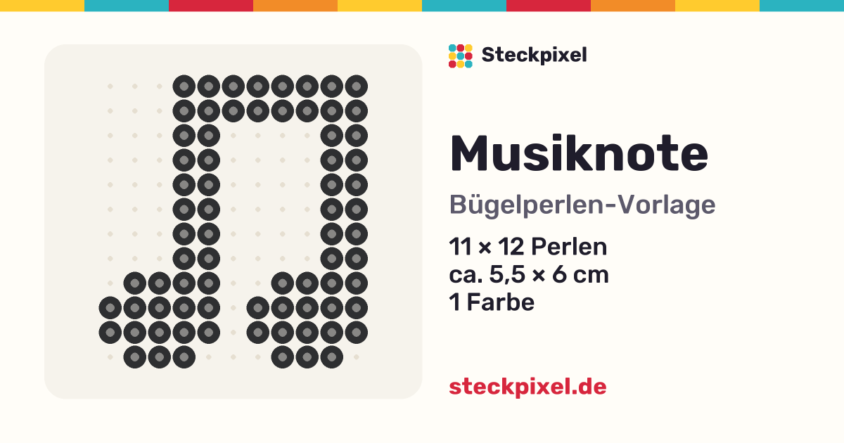 Bügelperlen-Vorlage Musiknote
