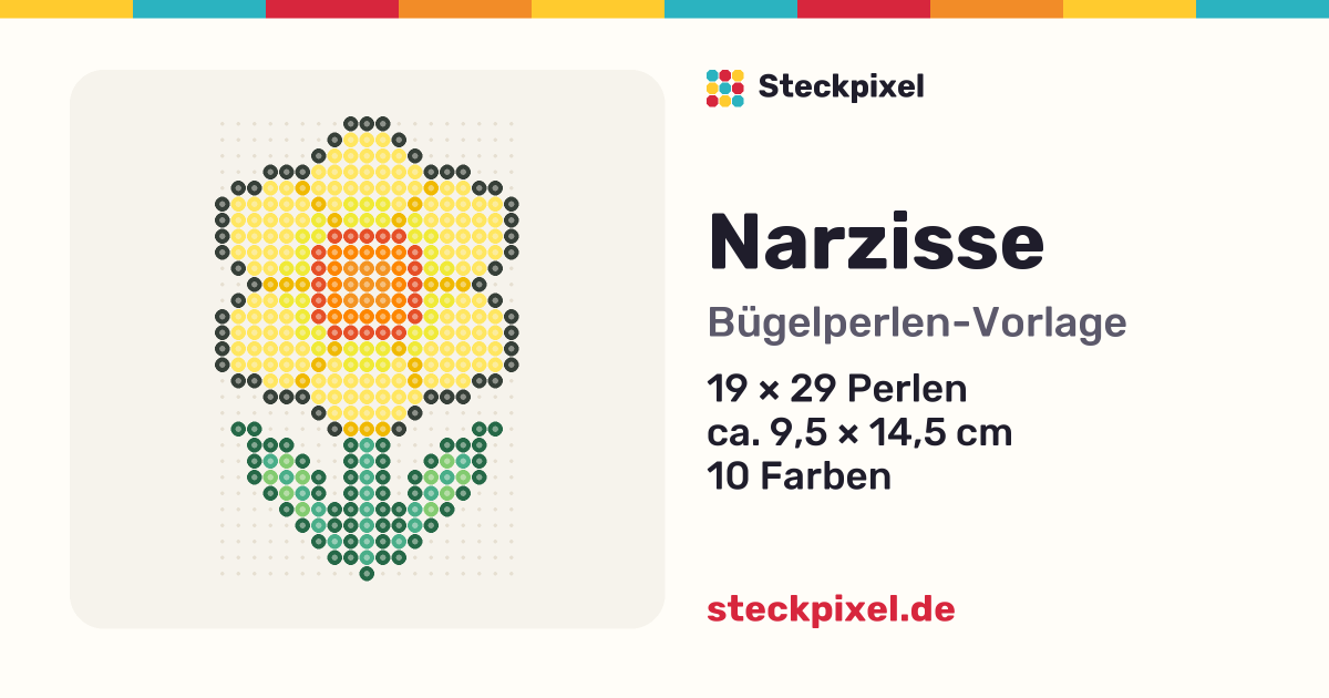 Bügelperlen-Vorlage Narzisse