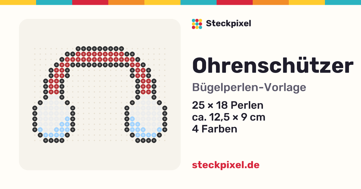 Bügelperlen-Vorlage Ohrenschützer