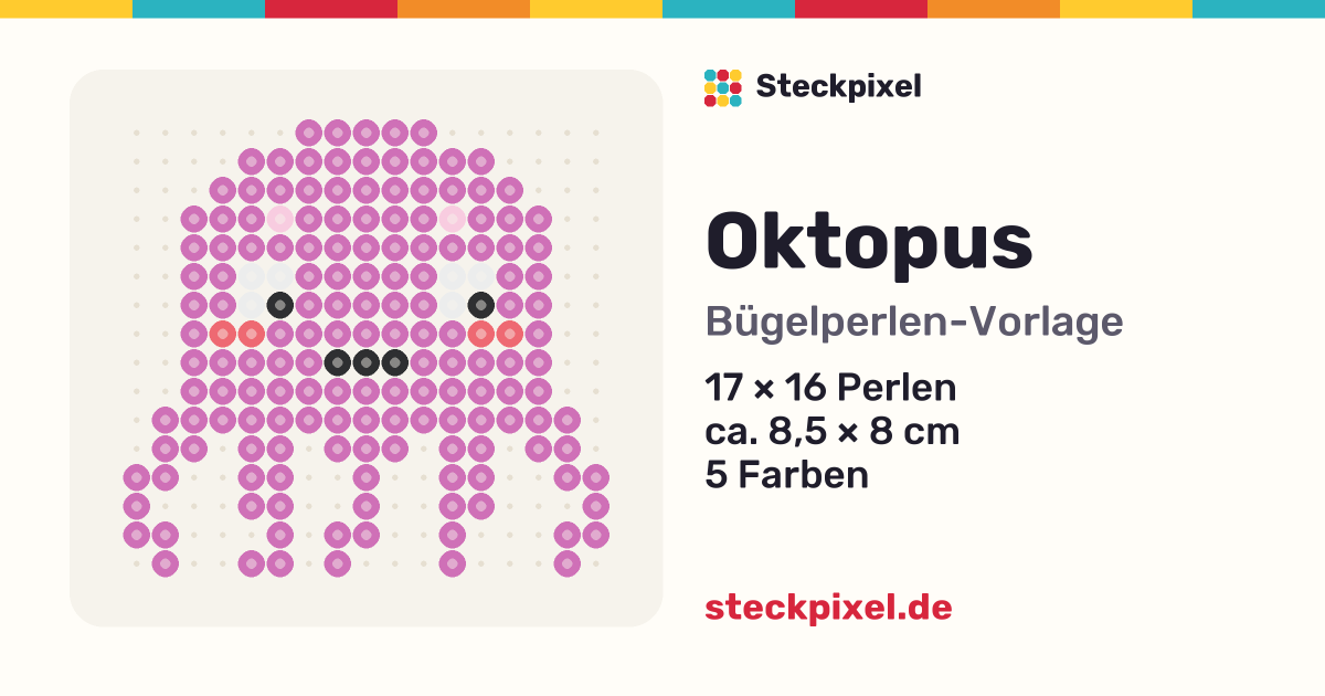 Bügelperlen-Vorlage Oktopus