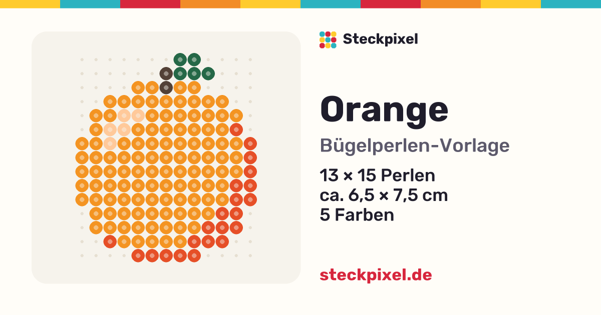 Bügelperlen-Vorlage Orange