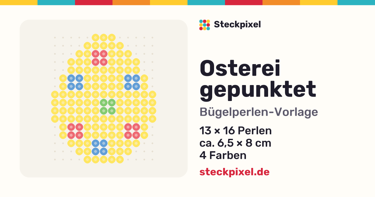Bügelperlen-Vorlage Osterei gepunktet