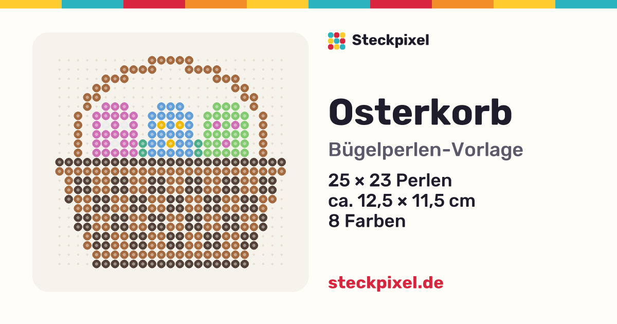 Bügelperlen-Vorlage Osterkorb