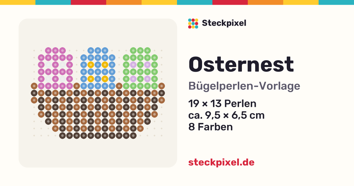 Bügelperlen-Vorlage Osternest