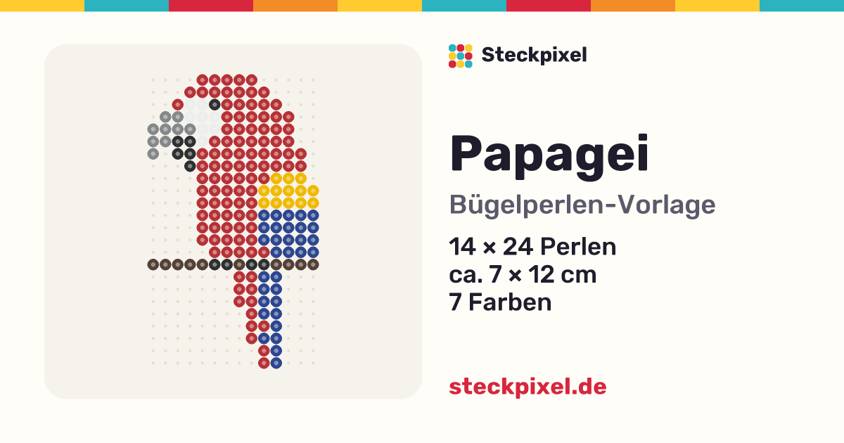 Bügelperlen-Vorlage Papagei
