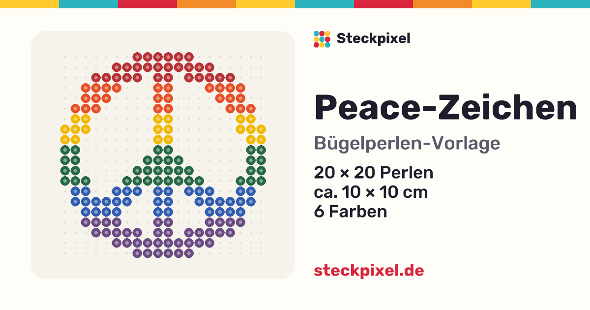 Bügelperlen-Vorlage Peace-Zeichen