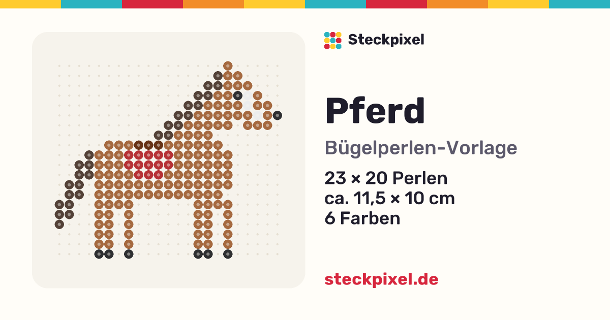 Bügelperlen-Vorlage Pferd