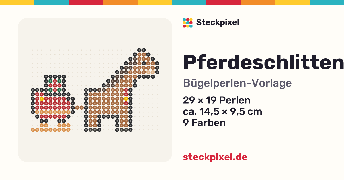 Bügelperlen-Vorlage Pferdeschlitten