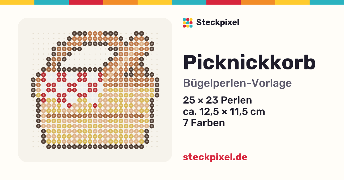 Bügelperlen-Vorlage Picknickkorb