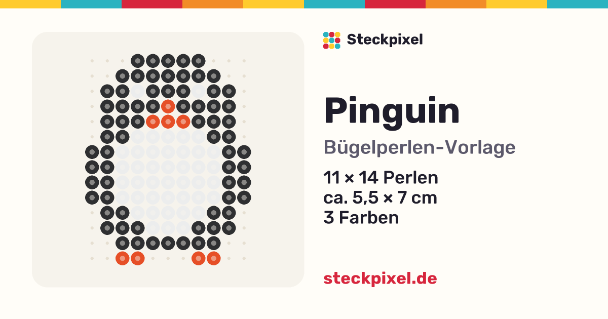 Bügelperlen-Vorlage Pinguin