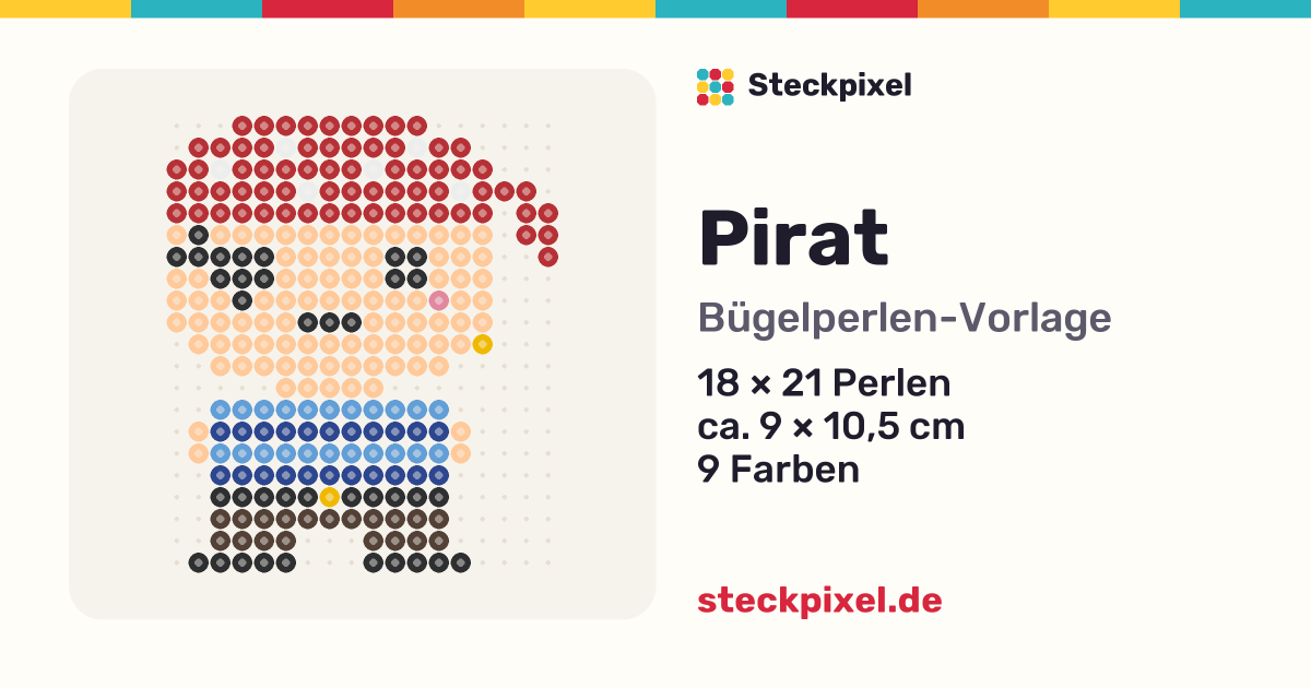 Bügelperlen-Vorlage Pirat