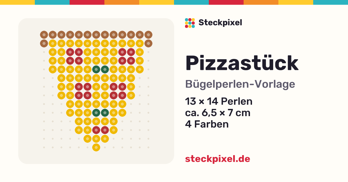 Bügelperlen-Vorlage Pizzastück