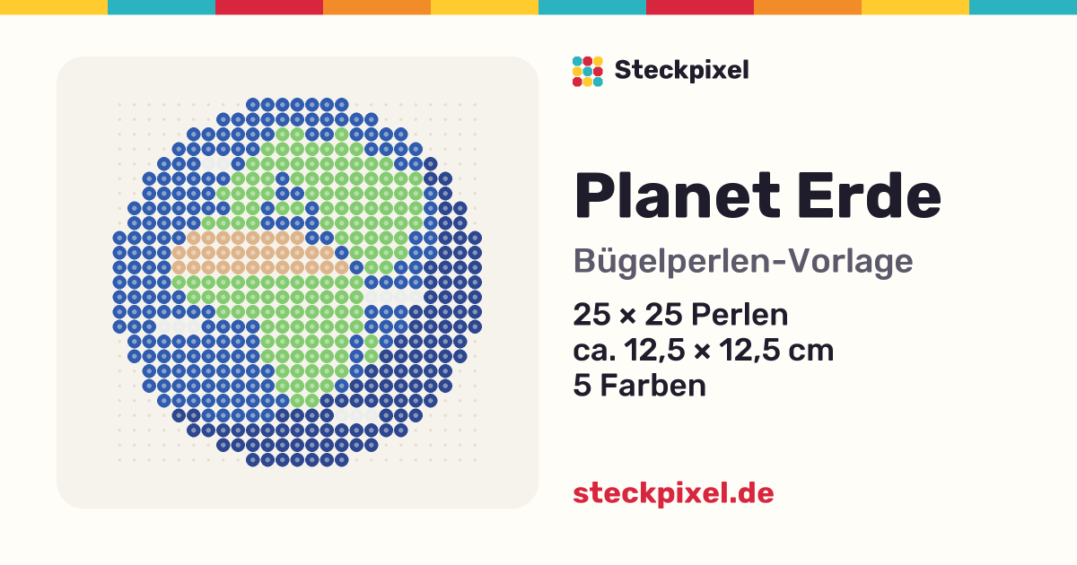 Bügelperlen-Vorlage Planet Erde