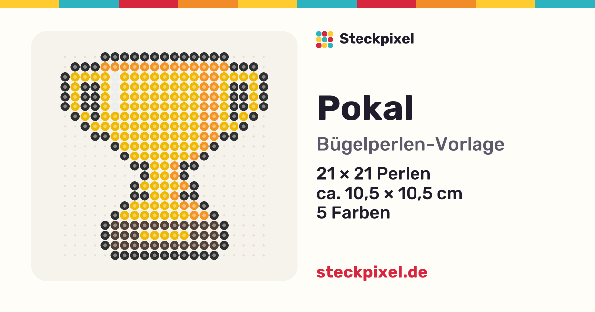 Bügelperlen-Vorlage Pokal