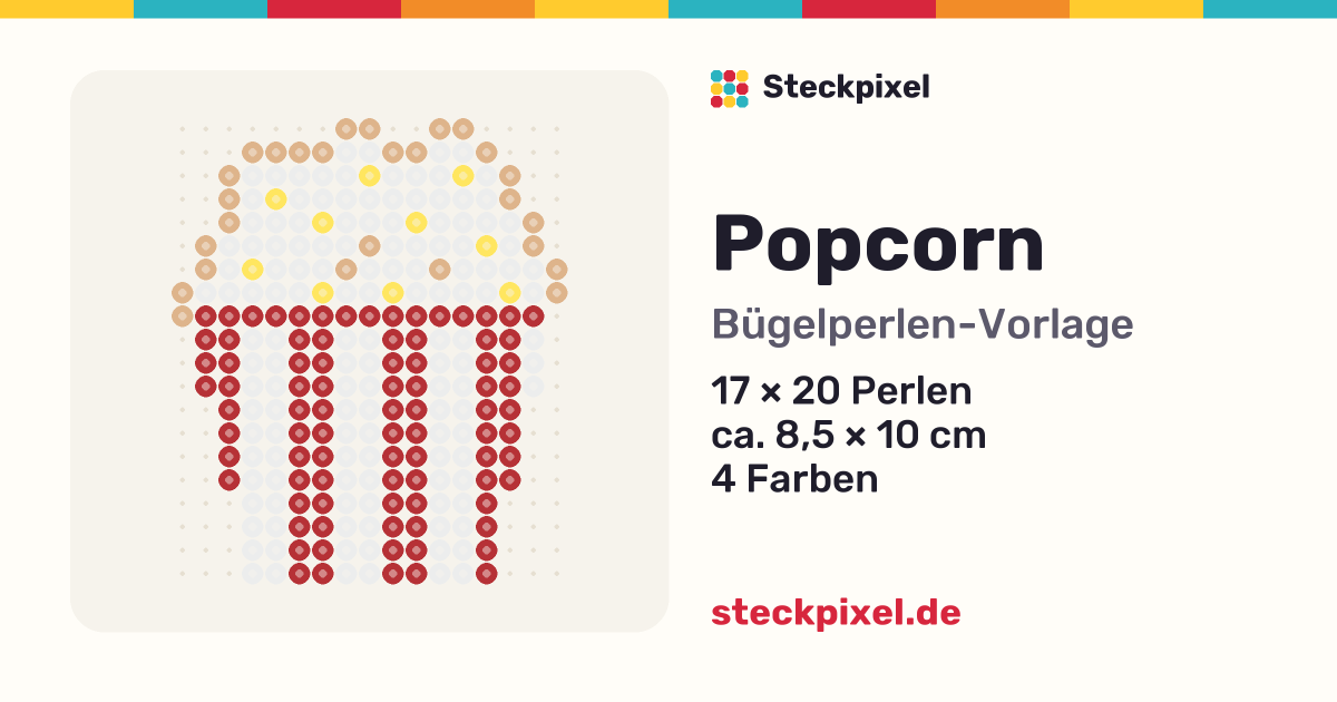 Bügelperlen-Vorlage Popcorn