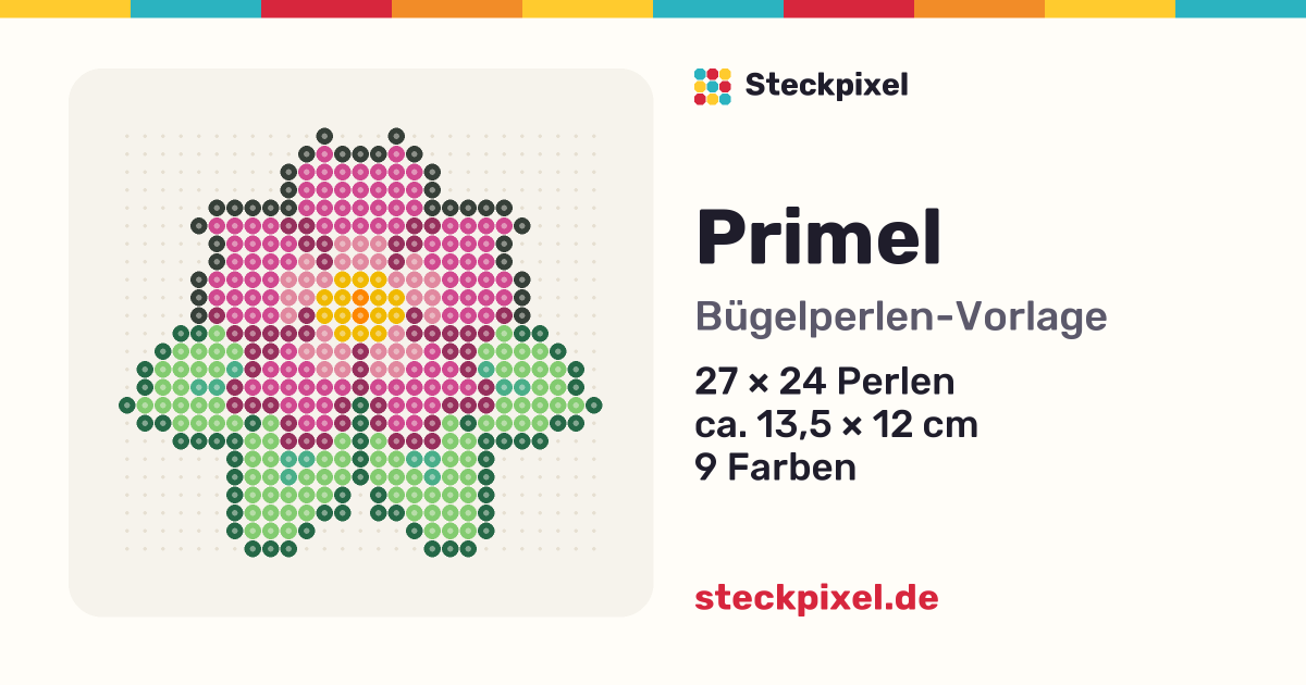 Bügelperlen-Vorlage Primel