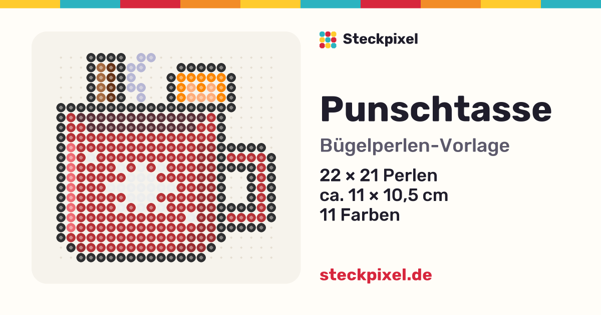 Bügelperlen-Vorlage Punschtasse