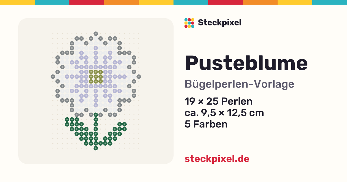 Bügelperlen-Vorlage Pusteblume