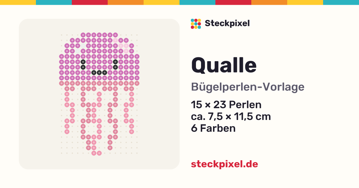 Bügelperlen-Vorlage Qualle