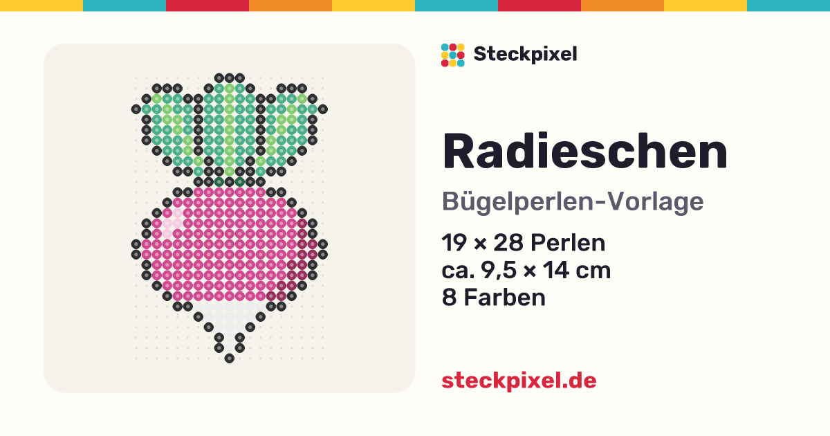 Bügelperlen-Vorlage Radieschen