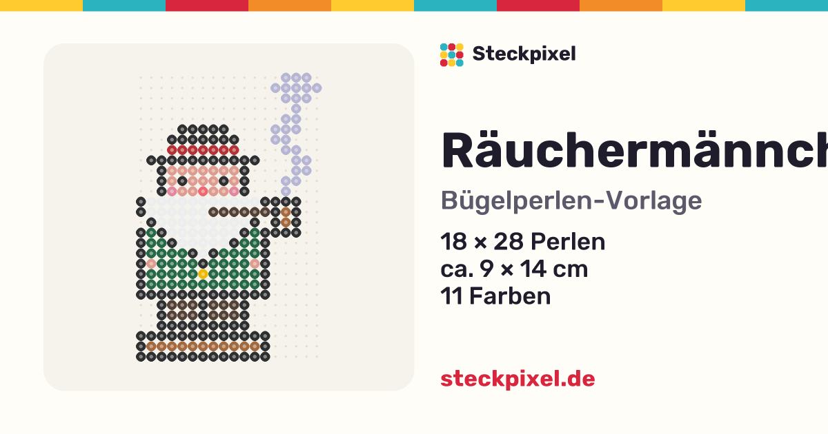 Bügelperlen-Vorlage Räuchermännchen