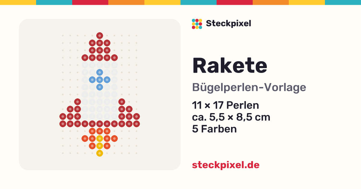 Bügelperlen-Vorlage Rakete