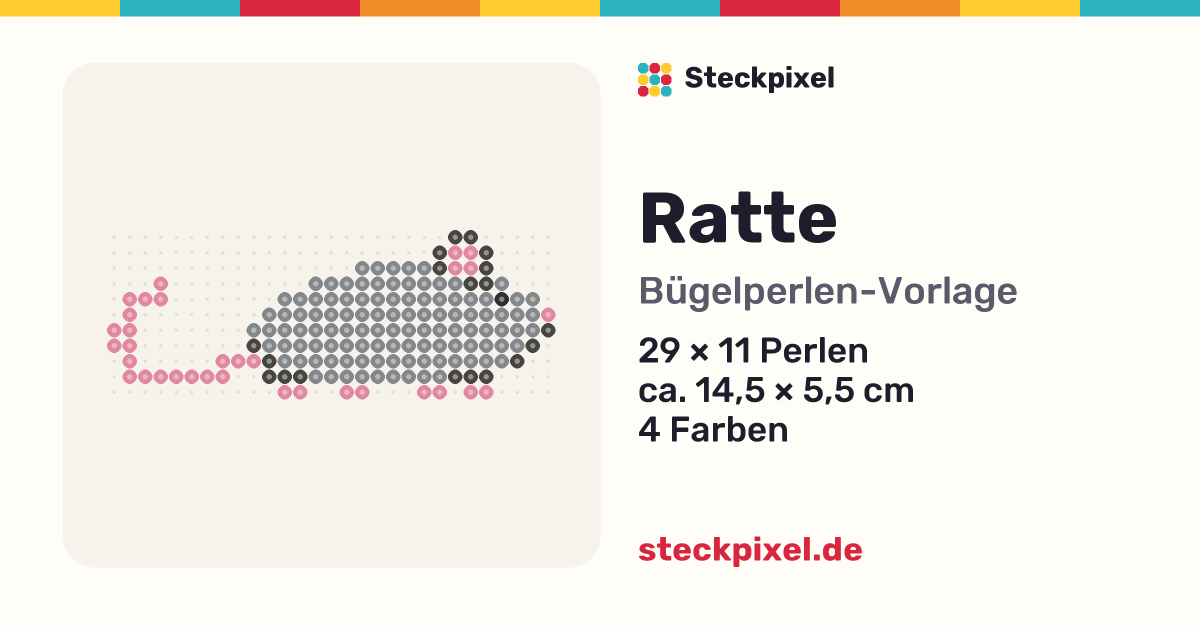 Bügelperlen-Vorlage Ratte