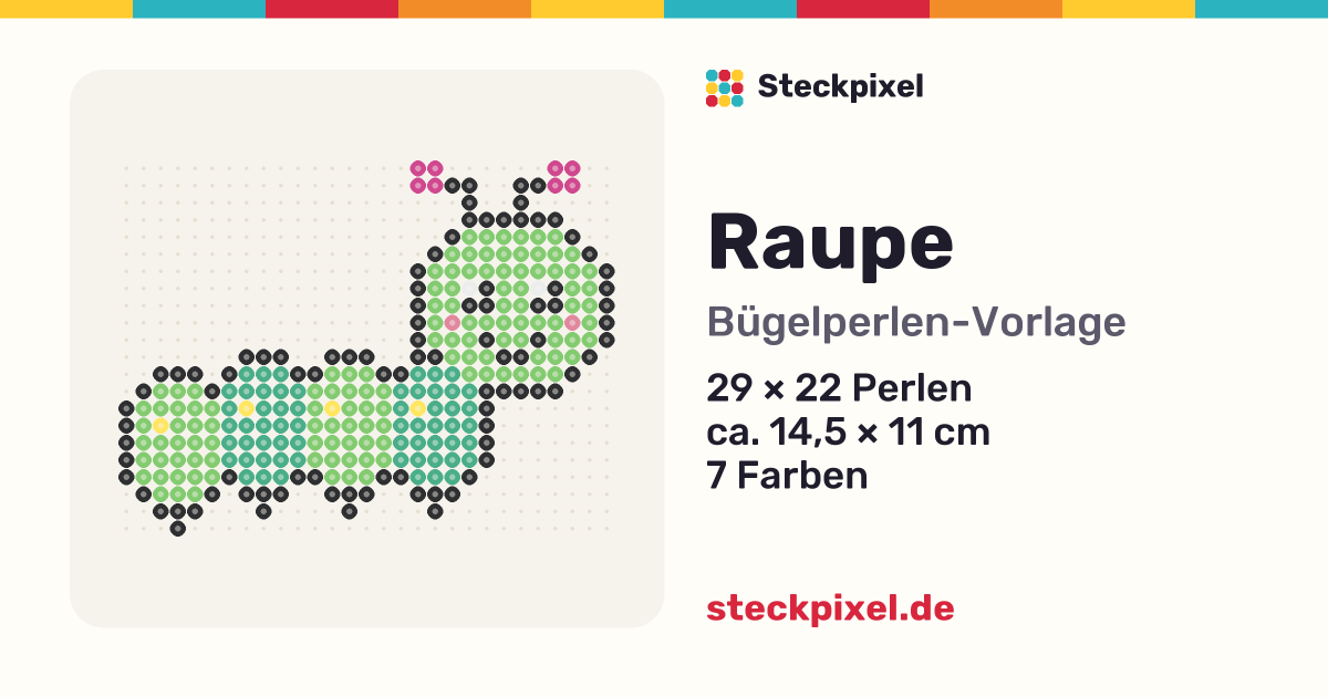 Bügelperlen-Vorlage Raupe
