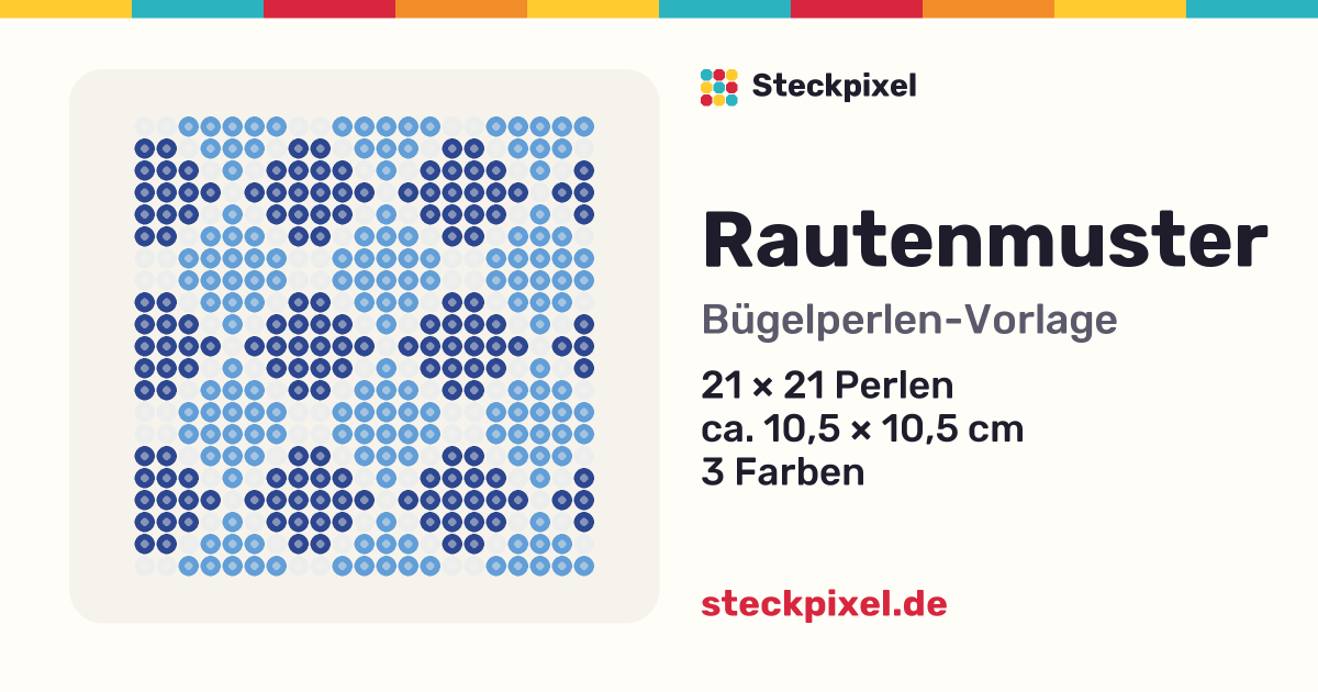 Bügelperlen-Vorlage Rautenmuster